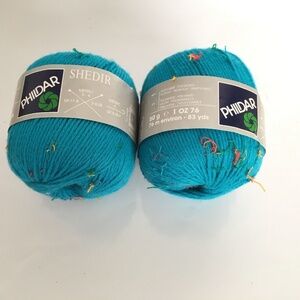 Lot of 2 PHILDAR Shedir Turquoise Blue 50 gms 783 Yards Color 129 Acrylic Nylon